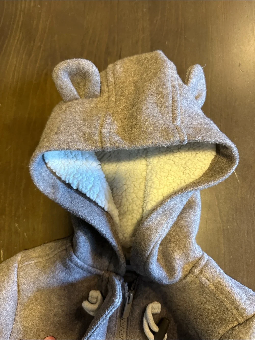 Children's Brown Hooded Toggle Pea Coat